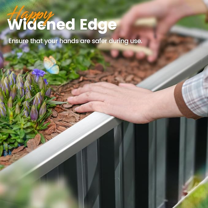 KING BIRD Galvanized Raised Garden Bed with 2 Installation Methods for DIY, 101" x 36" x 18" Heightened Planter Kit Box Outdoor for Deep-Rooted Vegetables, Flowers, Green