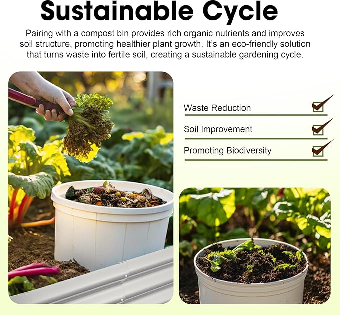 4x2x1ft Oval Galvanized Raised Garden Bed Outdoor 9-in-1 Large Metal Modular Planter Box Raised Beds for Gardening,Vegetables,Fruits,Flowers & Herbs (Silver)