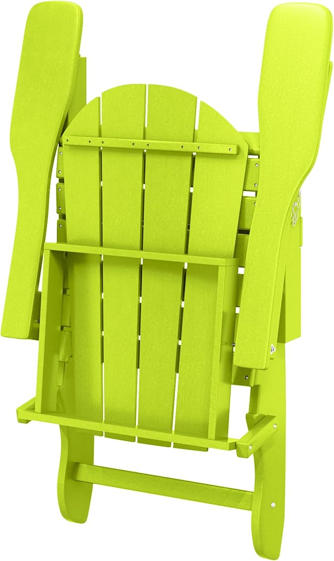 Westin Outdoors Laguna WO Home Furniture Adirondack Chair 2 PCS Set Outdoor Folding Patio Chair for Bon Fire Pit Garden Lawn Backyard Lounging Relaxing (Lime Green)