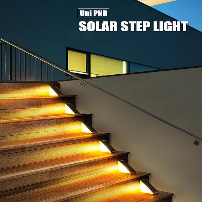 Solar Stair Lights Outdoor, 12 Pack Outdoor Solar Lights Waterproof IP67, Solar Step Lights for Outside, Patio, Decor, Yard, Garden, Front Door, Porch (Cool White)