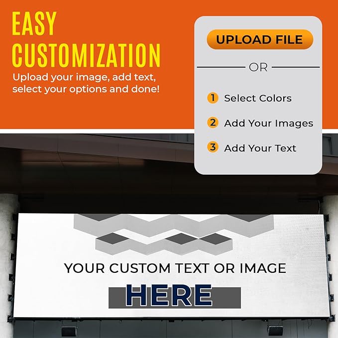 Personalized Passion Vinyl Banner 4' x 2' - Customized Banner for Business, Graduation, Birthday Parties - Indoor/Outdoor Use - Full Color 13oz Vinyl Custom Signs with HD Printed Text, Photos