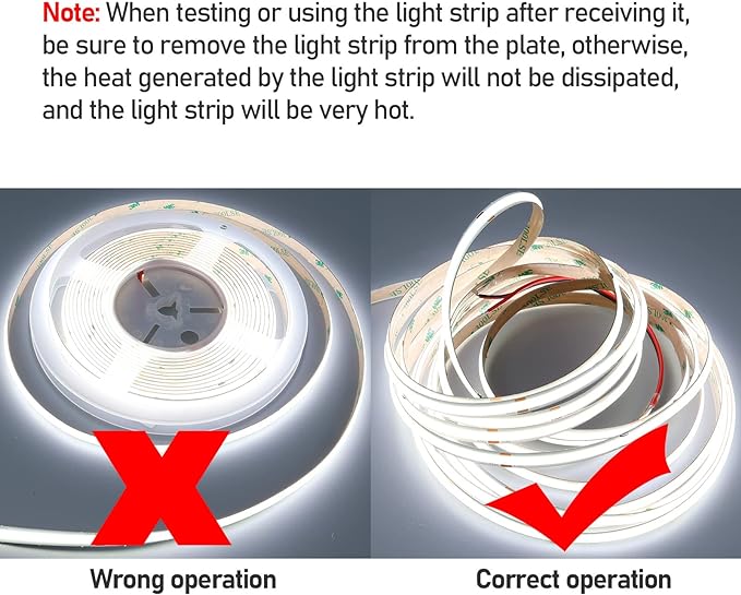 24V COB LED Strip Light Cool White 6000K 5M/16.4ft 2400LEDs Waterproof IP65 Uniform Glow CRI 93+ Flexible LED Tape Lights for DIY Cabinet Bedroom Kitchen Home Decor(No Power Supply)