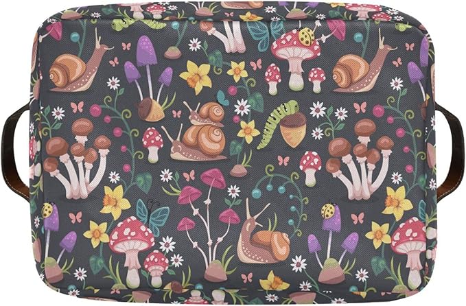 Mushroom Snail Rectangular Storage Basket Organizer Bin Shelf Baskets For Clothes Gifts For Home Office Dorm