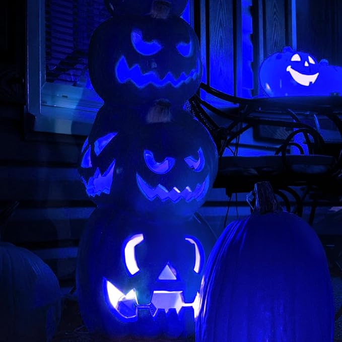 Hompavo 【Upgraded LED Flame Light Bulbs, 3 Modes Flickering Light Bulbs, E12 Chandelier Base Candle Fire Light Bulb for Halloween Christmas Party Porch Indoor & Outdoor Home Decoration, Blue 6 Pack