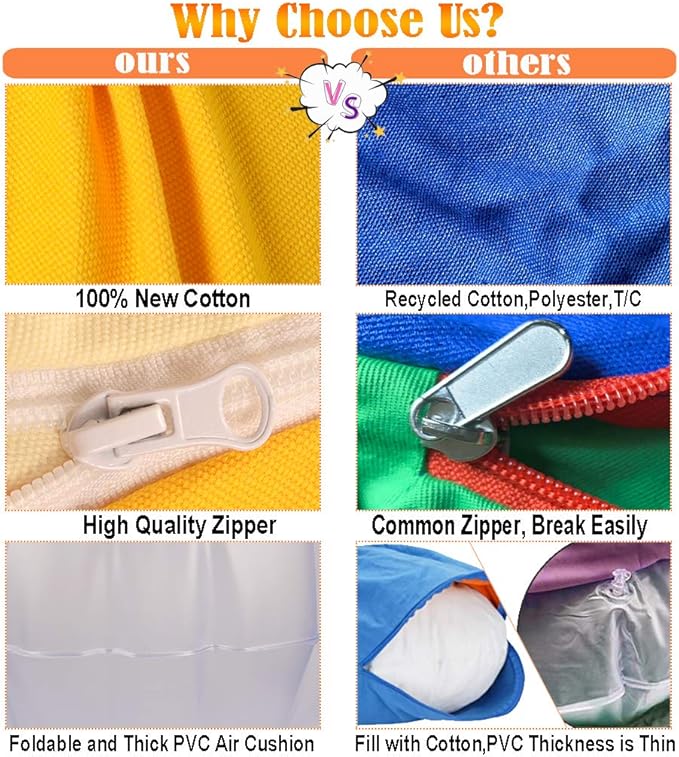 Kids Pod Swing Hanging Seat Child Hammock Chair Indoor and Outdoor Sensory Swings 100% Cotton Loading Capacity 170 lbs (Yellow)