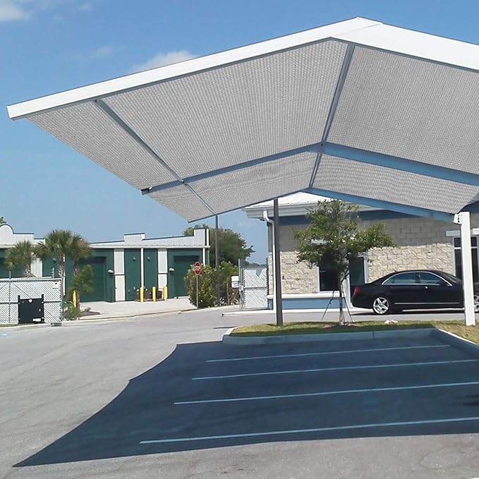 Eden's Decor Straight Flat-Edged Sun Shade Sail Rectangular 6' x 11' Grey UV-Blocking Outdoor Canopy Fabric Cloth Awning for Pergola Patio Garden Backyard Custom Size