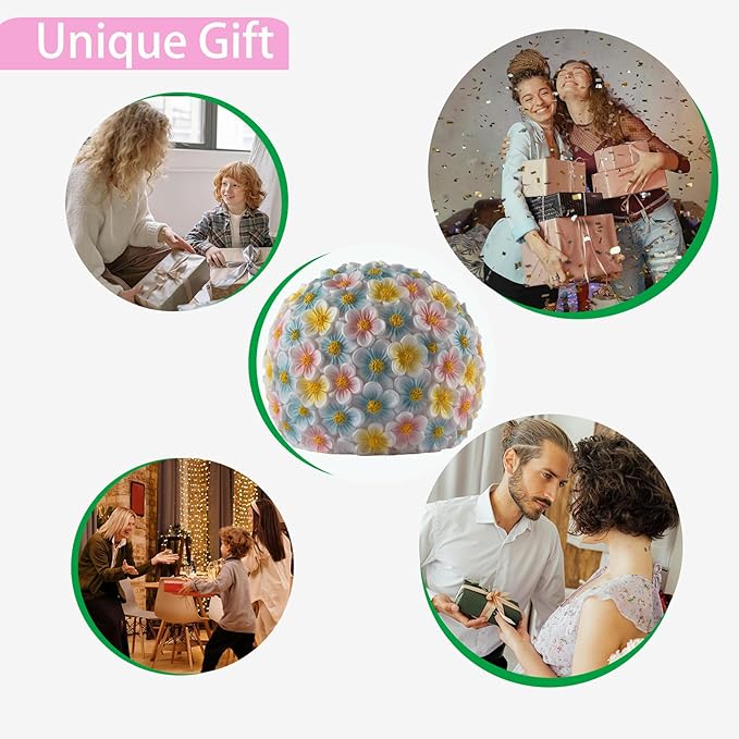 Garden Solar Lights Outdoor Decorative,Colored Resin Flower Solar Globe Lights,Upgraded Waterproof Multicolor Ball Lights for Yard Pathway Patio Lawn Outside Decor