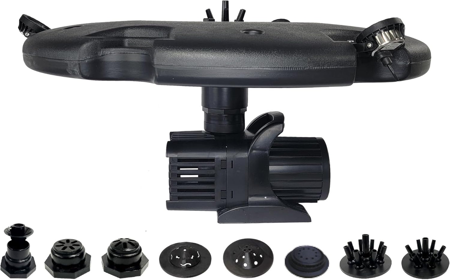 HALF OFF PONDS Floating Fountain – 1.75 HP Pond Aerator with 200' Cord – 14,800 GPH Water Pump –11 Spray Patterns - Energy-Efficient - White LED Lights - for Large Ponds, Lakes & Water Gardens