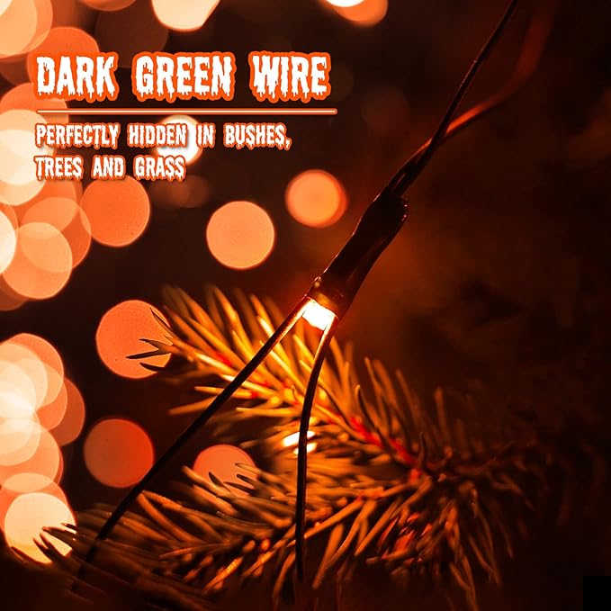 Orange Net Lights Outdoor Waterproof - 360 LED With Remote, 12x5 ft Extendable 8 Modes Christmas Lights for Thanksgiving Bushes Gazebo Lawn Garden Shrubs Tree Backyard