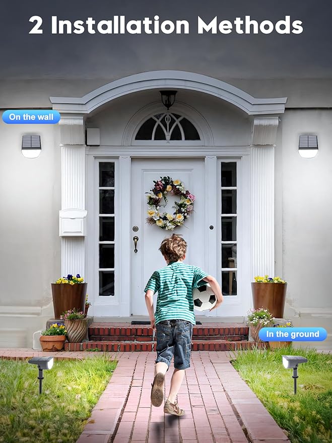 Solar Spot Lights Outdoor Solar Lights Outdoor Waterproof IP65 Solar Powered Outdoor Lights, Solar Landscape Spotlights Outdoor Solar Lights (White, 6 Packs)