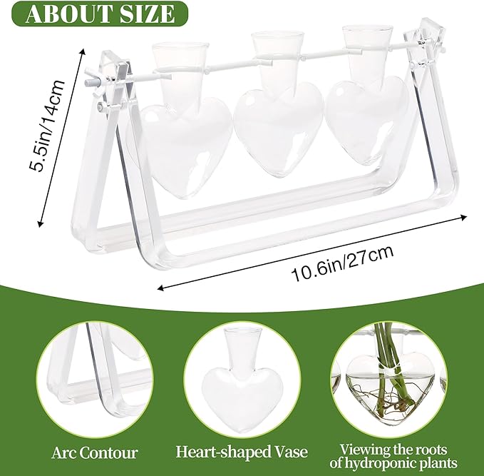 Plant Terrarium Propagation Stations with Acrylic Stand Birthday Gifts for Women Plant Stand Indoor Office Home Decor