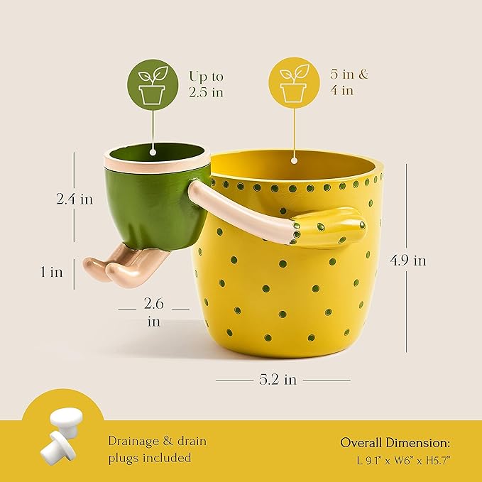 VIRTUNE Planter, Light Yellow