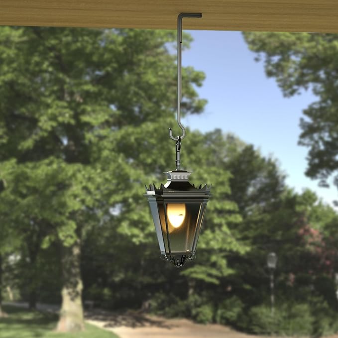 15 Inch 2 Black Pack Heavy Duty Outdoor Plant Hangers for Hanging Baskets, Iron Hanging Plant Brackets for Hanging Plants Outside, Metal Plant Hooks Plant Wall Hooks for Hanging Lantern, Bird Feeder