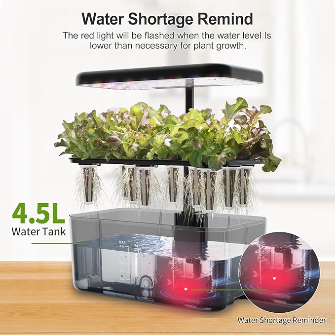 Hydroponics Growing System Indoor Garden, 8 Pods Indoor Herb Garden Kit Countertop with LED Grow Light Quiet Smart Water Pump for Home Kitchen Office, Gift Ideas for Women Men