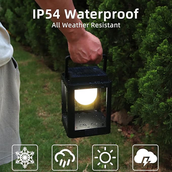 Outdoor Solar Table Lamp,Collasis 10 RGB Color Changing Lights,Portable Rechargeable Solar Lantern Waterproof, Touch Control Outdoor LED Lights Decorative for Patio Walking Reading Camping Bedside