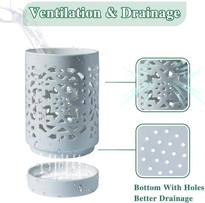 Orchid Pot 4 Inch, Orchid Pots with Holes & Saucers for Repotting Orchid, Breathable Slotted Flower Plant Nursery Pot White