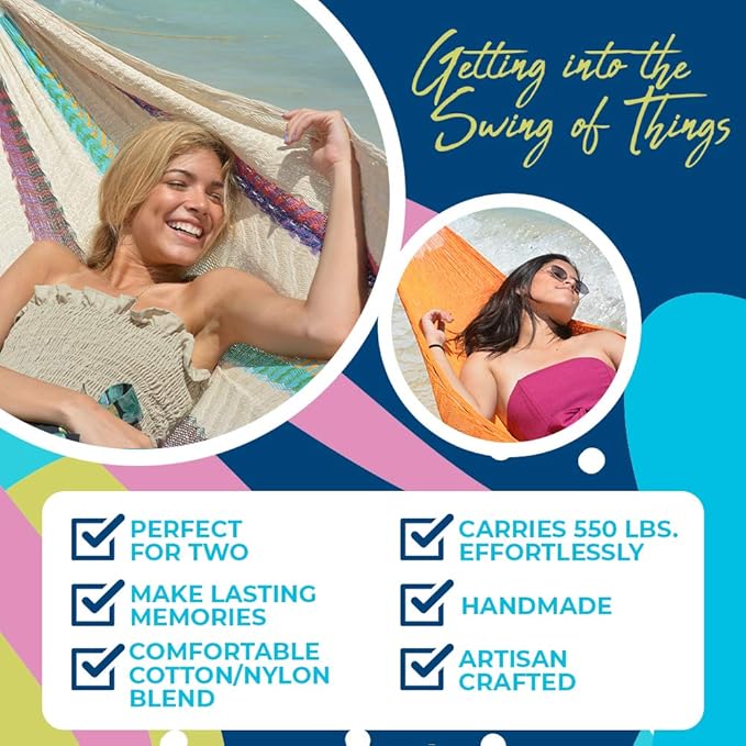 Matrimonial Size Hammock - Hammocks Rada - Caribbean Color