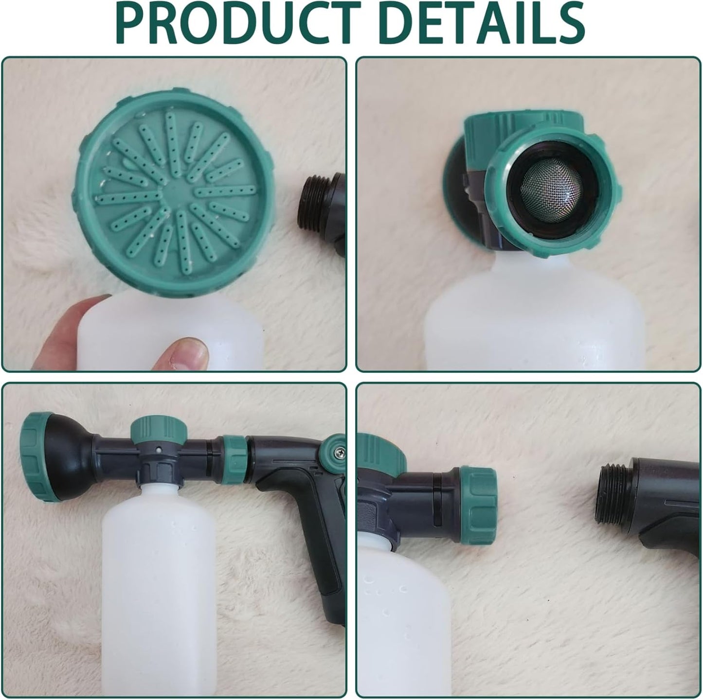 Fertilizer Sprayer, Hose End Sprayer for Liquid Fertilizer/Soap, 500ml with Clear Scale, Detachable Car Wash Hose Attachment for Watering Plants, Soap Attachment