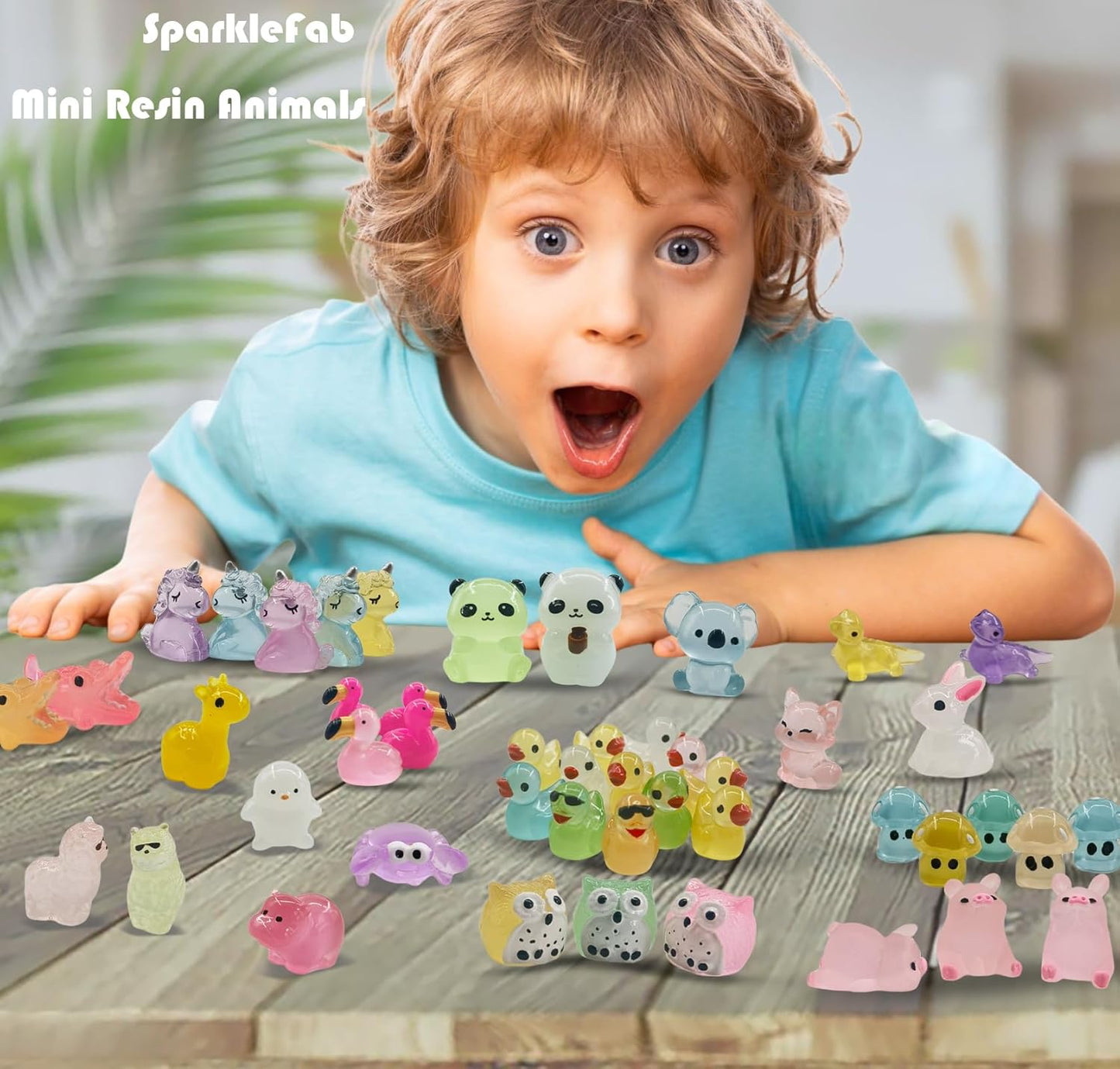 120 Pcs Luminous Mini Resin Animals Tiny Resin Figurines Glow in The Dark Tiny Ducks for Fairy Garden, Miniature Accessories, Crafts, and Decor