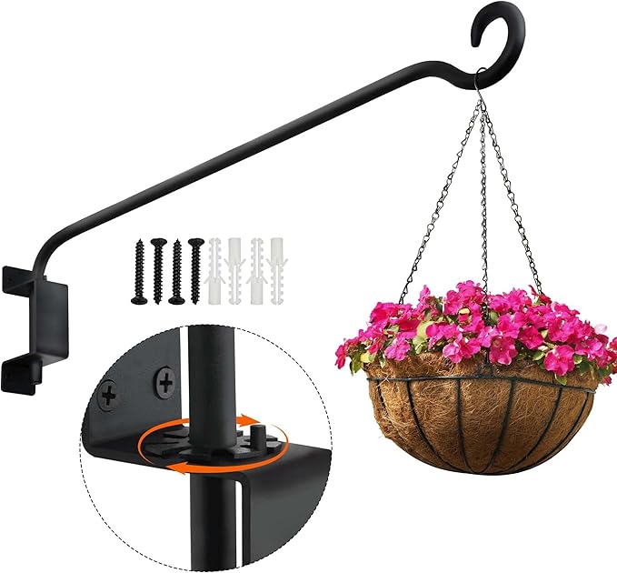 AJART Bird Feeder Hanger for Outside: Swivel Hanging Plant Hangers Bracket for Garden Patio Yard Tree Wall Mount - 22-inch Outdoor Hummingbird Feeder Hooks