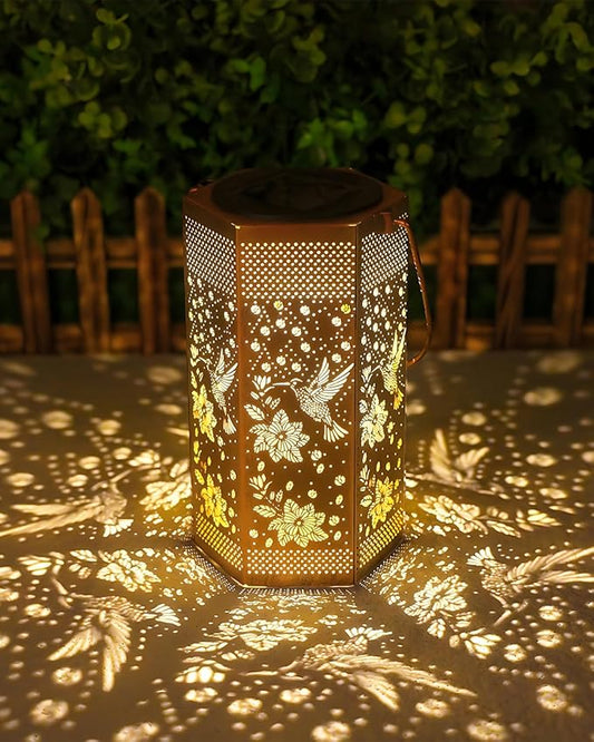 Hummingbird Solar Lantern Outdoor Waterproof - Birthday Gifts for Women Mom Grandma Men, Mothers Day Gifts, Solar Lights Outdoor Hanging Garden Decor for Outside, Patio, Yard, Lawn