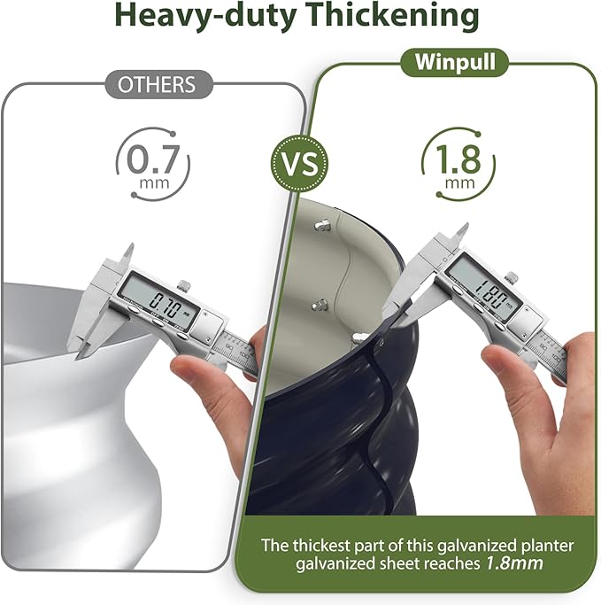 Raised Garden Bed Kit, 6x3x1 ft Galvanized Planter Box Outdoor with Safety Edging, Large Metal Raised Beds for Gardening Vegetables Flower Herb (Navy Blue)