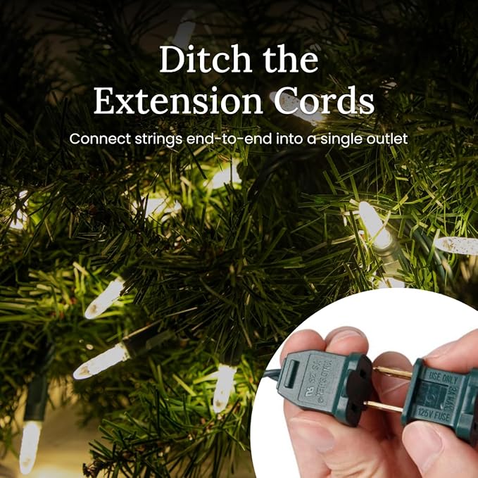 Pro Christmas M5 LED Holiday Lights - 70 Bulbs, 23.3ft - Professional Grade Indoor Outdoor Diamond Cut Sparkle Light Strings for Home Decorations and Christmas Trees - Multi Color