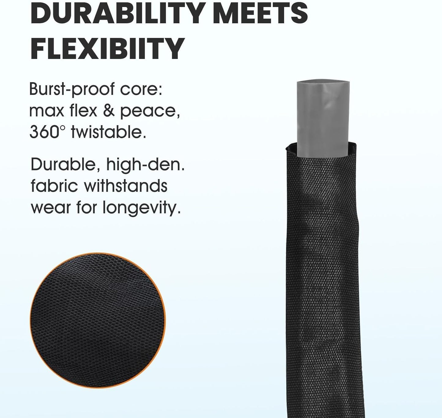 2025 Upgraded 100FT Non-Expanding Garden Hose, Lightweight, Flexible Ultra-Light Water Hose, Burst-Resistant, Lead-Free, Anti-Kink, High-Pressure