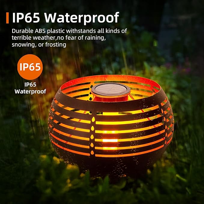 Outdoor Waterproof Lantern, High-Quality Flame Solar-Powered LED Light, Perfect for Gardens, Patios, Deck, Desktops, Pathways, Landscapes, and Lawns Decorations. (L1048)
