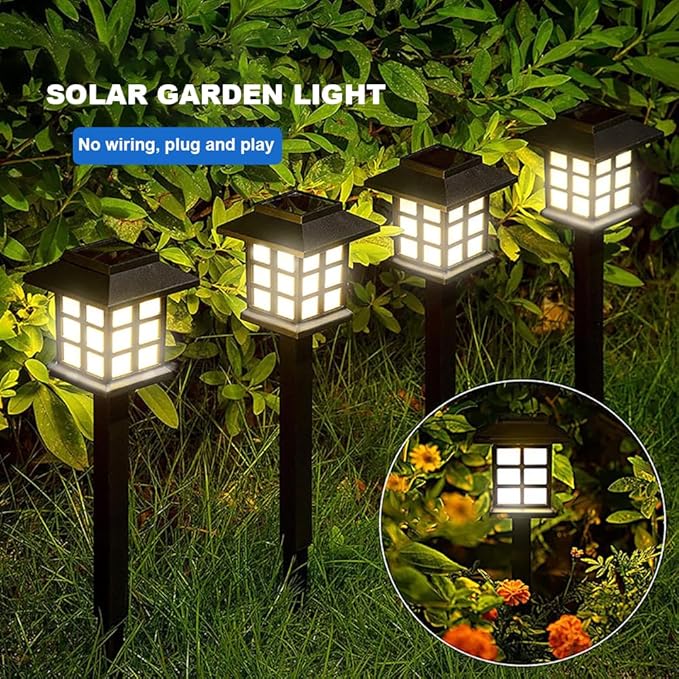 Solar Garden Outdoor Lights 12 Pack,Outdoor Landscape Lights Solar Waterproof Garden LED Lights for Pathway Patio Driveway Walkway Porch, Auto On/Off (White Light)