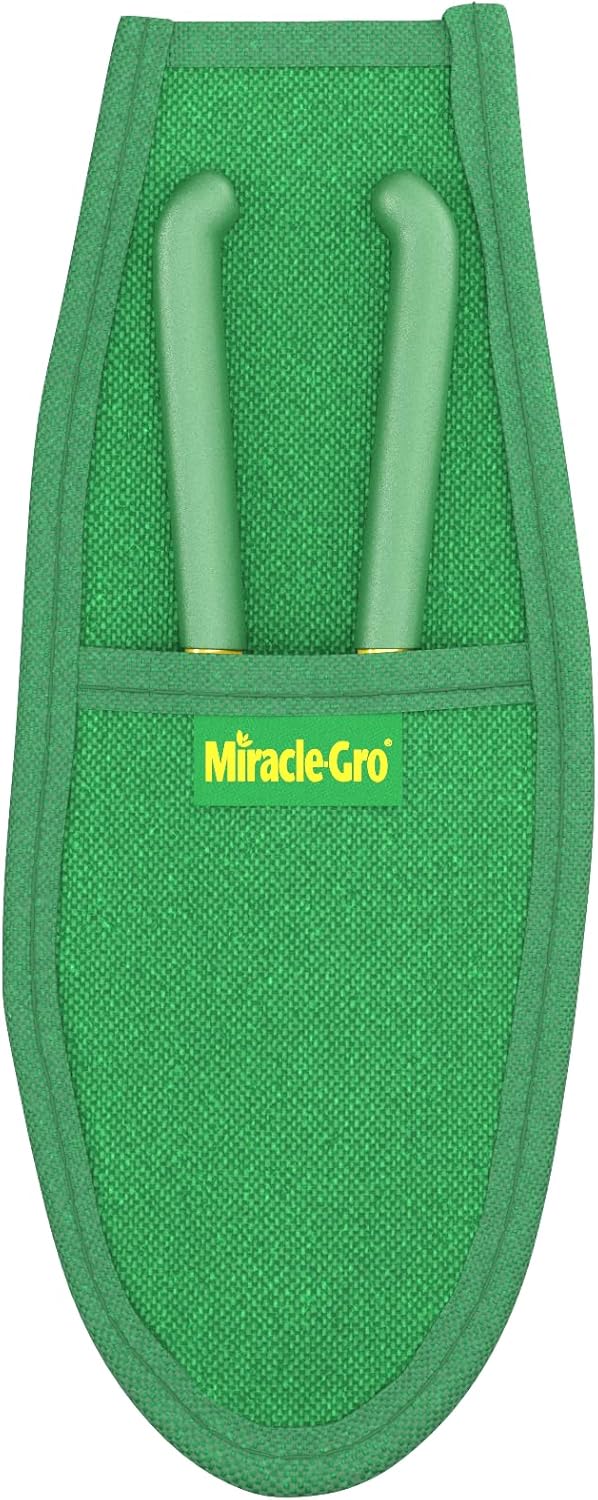 Miracle-Gro 8 in. Bypass Pruning Shears with Belt Pouch – 1/2 in. Cutting Capacity Hand Pruner with Carbon Steel Blade and Comfort Grip – Garden Tool for Live Plants and Soft Stems