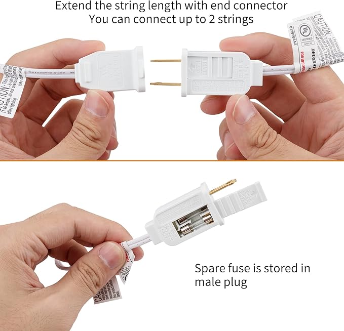 C9 Christmas String Lights Outdoor 50ft Vintage Christmas Tree Lights for Indoor Outdoor Roofline Patio Room Holiday Party Backyard Xmas Decoration, White Wire, 50+2 Bulbs