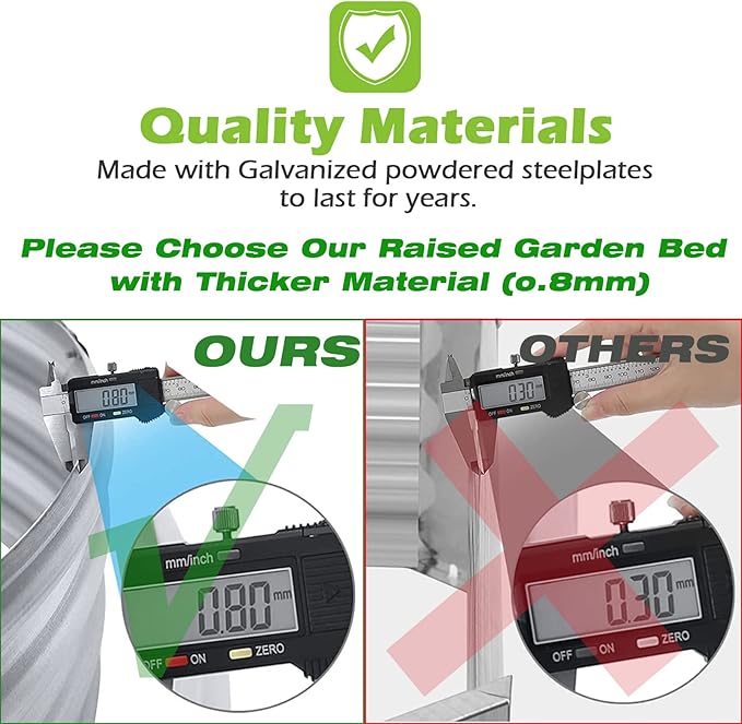 Galvanized Raised Garden Bed Kit 8ft Galvanized Planter Garden Boxes Outdoor, Oval Large Metal for Vegetables