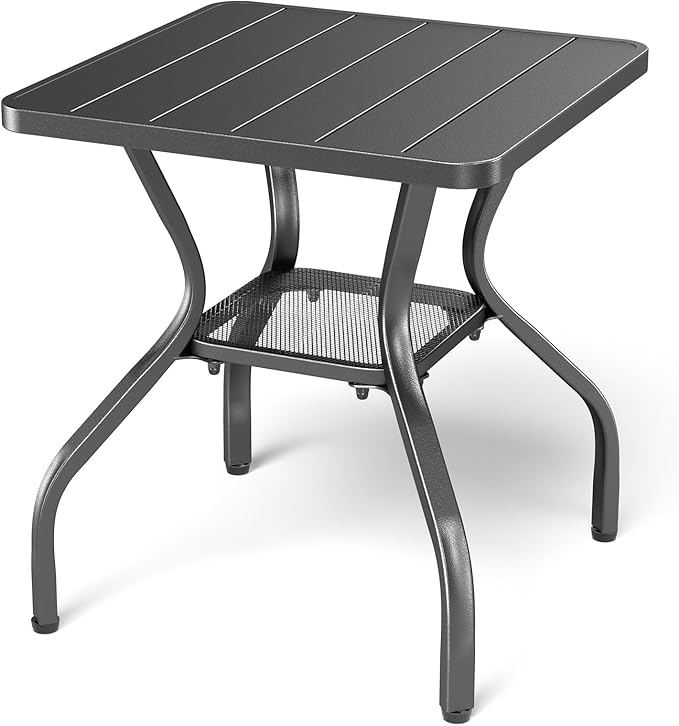 Patio Tables Outdoor Coffee Table - Metal Side Tables End Table for Patio Proch Deck Balcony Garden Squre