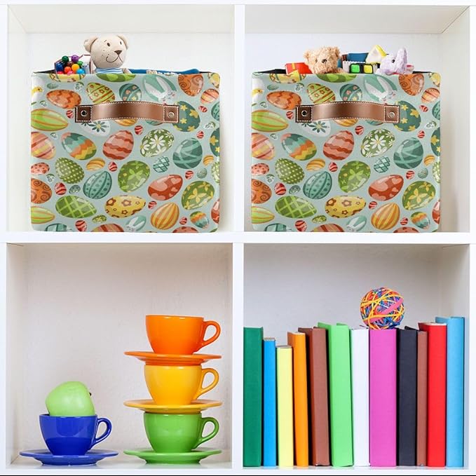 Easter Egg Rectangular Storage Basket Organizer Bin Shelf Baskets For Clothes Gifts For Home Office Dorm