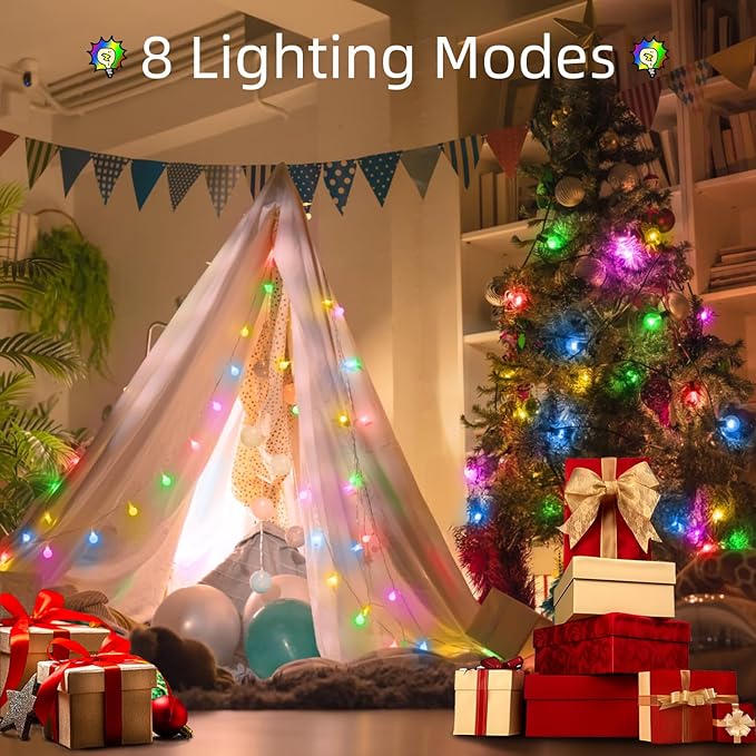 360 LED String Lights 132ft, 8 Lighting Modes Plug in Fairy String Lights for Bedroom Classroom Patio Garden Wedding Party Christmas Tree Outdoor Indoor Decorations Multicolor