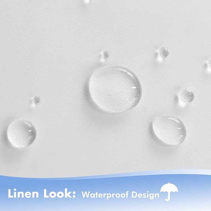 HolidayIdeas White Outdoor Sheer Curtains for Patio Waterproof, 4 Panels - 100 x 95 Inch - Extra Wide Voile Outside Curtains Light Filtering Grommet Drapes for Front Porch, Gazebo, Pergola, Backyard