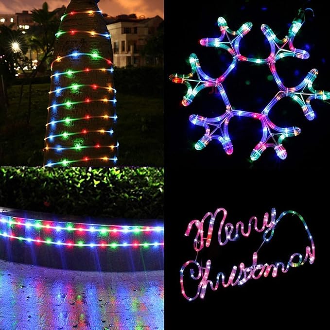 300 LED Solar Rope Lights Outdoor 99 FT Bright Solar Garden String Lights Durable 8 Modes Outdoor Fairy Lights Waterproof Solar Garden Decorative Lights for Fence Patio Decor (Multicolor)