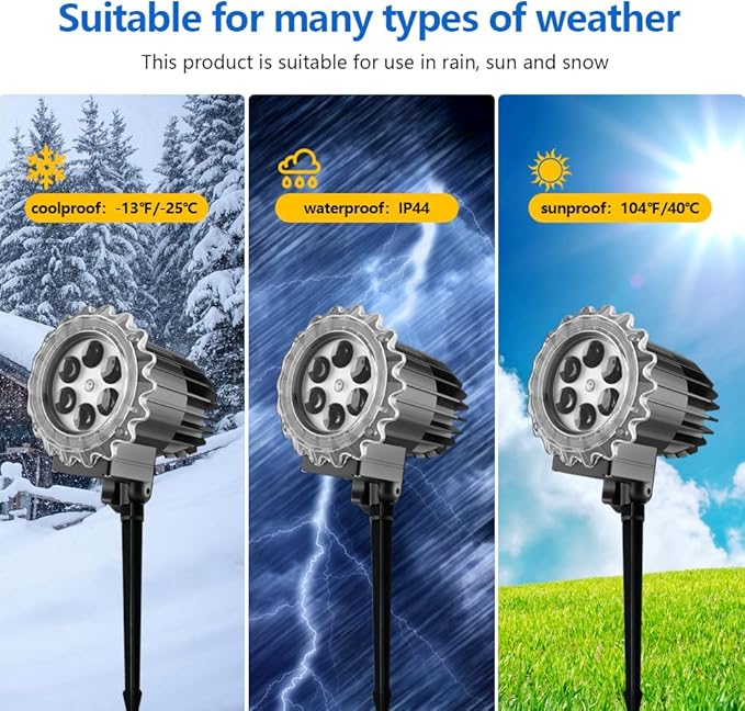 Snowfall Christmas Light Projector, Indoor Outdoor Holiday Night Light Projector, Rotating Snow Falling Projector Lamp for Halloween Xmas New Year Gift Wedding Garden Landscape Decorative