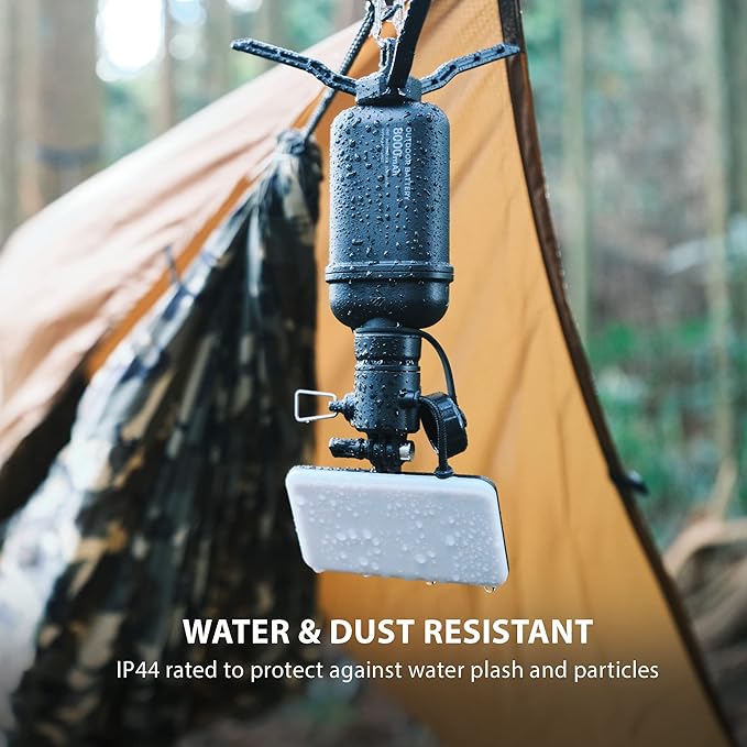 ELECOM NESTOUT Outdoor Camping LED Panel Flashlight w/ Mini Tripod, Dimmable USB Powered LED Light, IP44 Water Dust Resistant, 30-1000 Lumen, Portable Lantern for NESTOUT Power Bank, Beige (Flash-1)