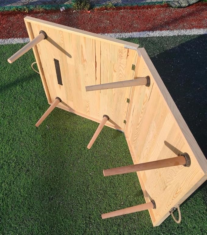 Portable Wooden Folding Table, Picnic Table，Floor Table，Natural Pine, 43x21 Inch, Low Height Design for Picnic, Camping, Coffee Service, Bohemian Style