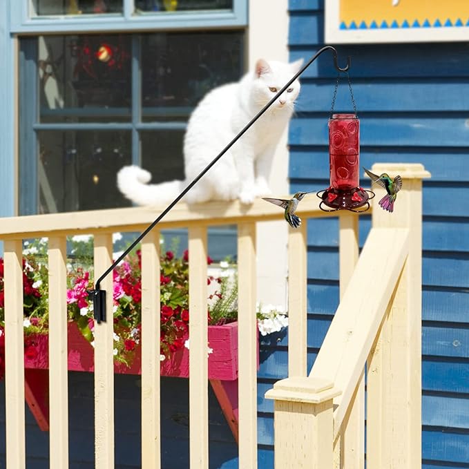 ERYTLLY 2 Packs Heavy Duty Deck Hook Wall Mounted, Extensible and Adjustable Deck Hook for Hanging Bird Feeder, Plants, Suet Baskets,Wind Chimes,Lanterns and More