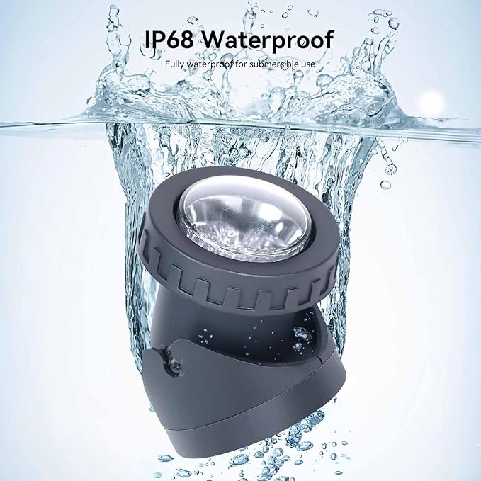 Pond Lights Underwater LED RGB Colored Fountain Lights IP68 Waterproof Spotlight Timing Adjustable Submersible Spot Lights for Fish Pond Garden Lawn Yard Waterfall (Set of 3)