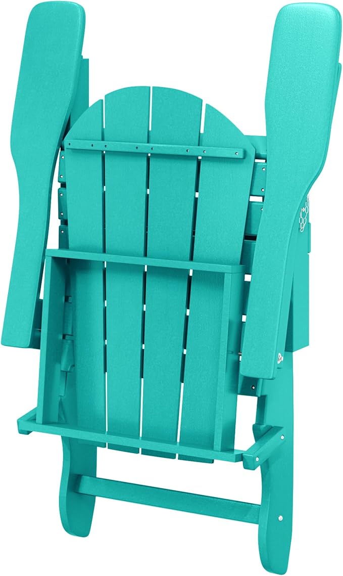 Westin Outdoors Laguna WO Home Furniture Adirondack Chair 2 PCS Set Outdoor Folding Patio Chair for Bon Fire Pit Garden Lawn Backyard Lounging Relaxing (Turquoise)