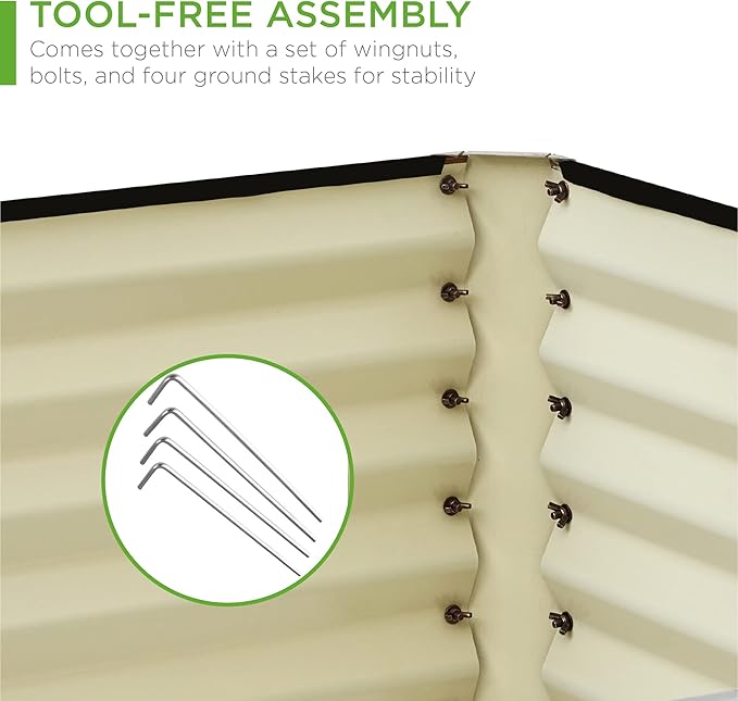 Best Choice Products 8x4x2ft Outdoor Metal Raised Garden Bed, Deep Root Planter Box for Vegetables, Flowers, Herbs, and Succulents w/ 478 Gallon Capacity - Wood Grain