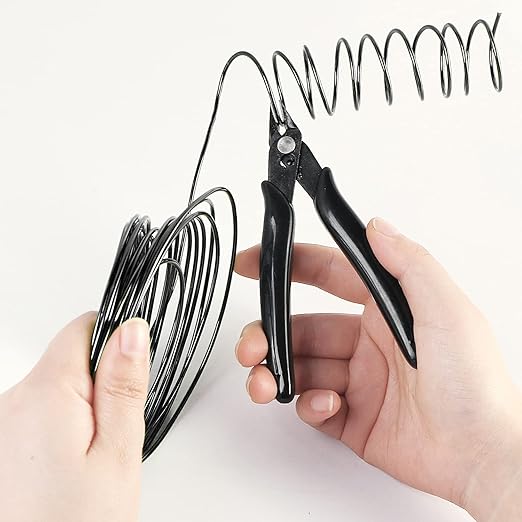 Sanlykate Bonsai Wire Tool Kit with Cutter, 5 Roll Tree Training Wires 164 Feet Total, 1.0mm, 1.5mm, 2.0mm Anodized Aluminum Wire Set, Hold Plant Branches Trunks (Black, Green, Brown)