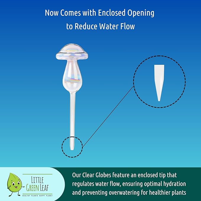 LGL Plant Watering Globes - Automatic Self Watering Globes. Decorative Self Watering Planter Inserts Made From Hand-Blown Durable Glass. Self Watering Spikes to Support Plant Health. 4 Pack, Medium.