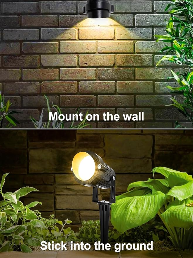Halloween RGBW Outdoor Spotlights for Yard,10W Color Changing Landscape Lights with Remote Control 120V LED Landscape Lighting Waterproof Spotlight with Plug Tree Garden Path Decoration (2Pack)
