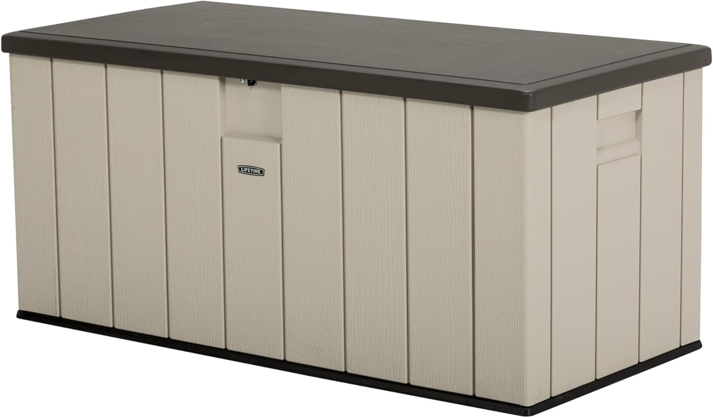 LIFETIME 60254 Heavy-Duty Outdoor Storage Deck Box, 150 Gallon, Desert Sand/Brown
