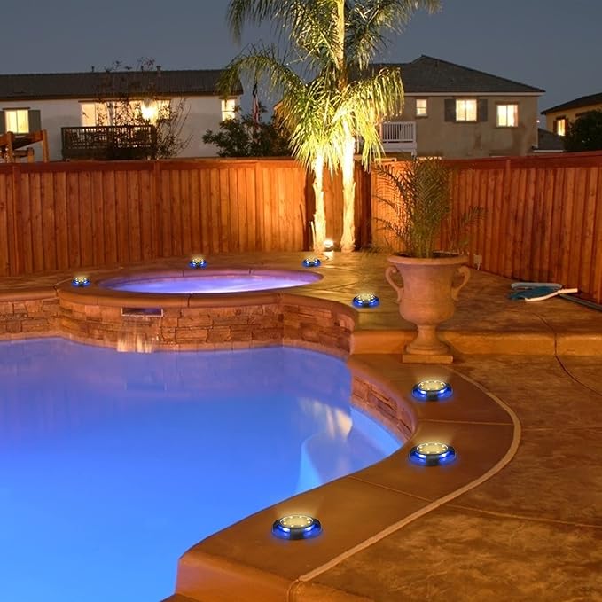 K.E.J. Solar Ground Lights 12 Pcs Disk Lights Outdoor - Waterproof In-Ground Lights,Solar Landscape Lighting as Valentine's Day Decorations Outdoor for Garden Pathway Yard Deck Walkway Driveway